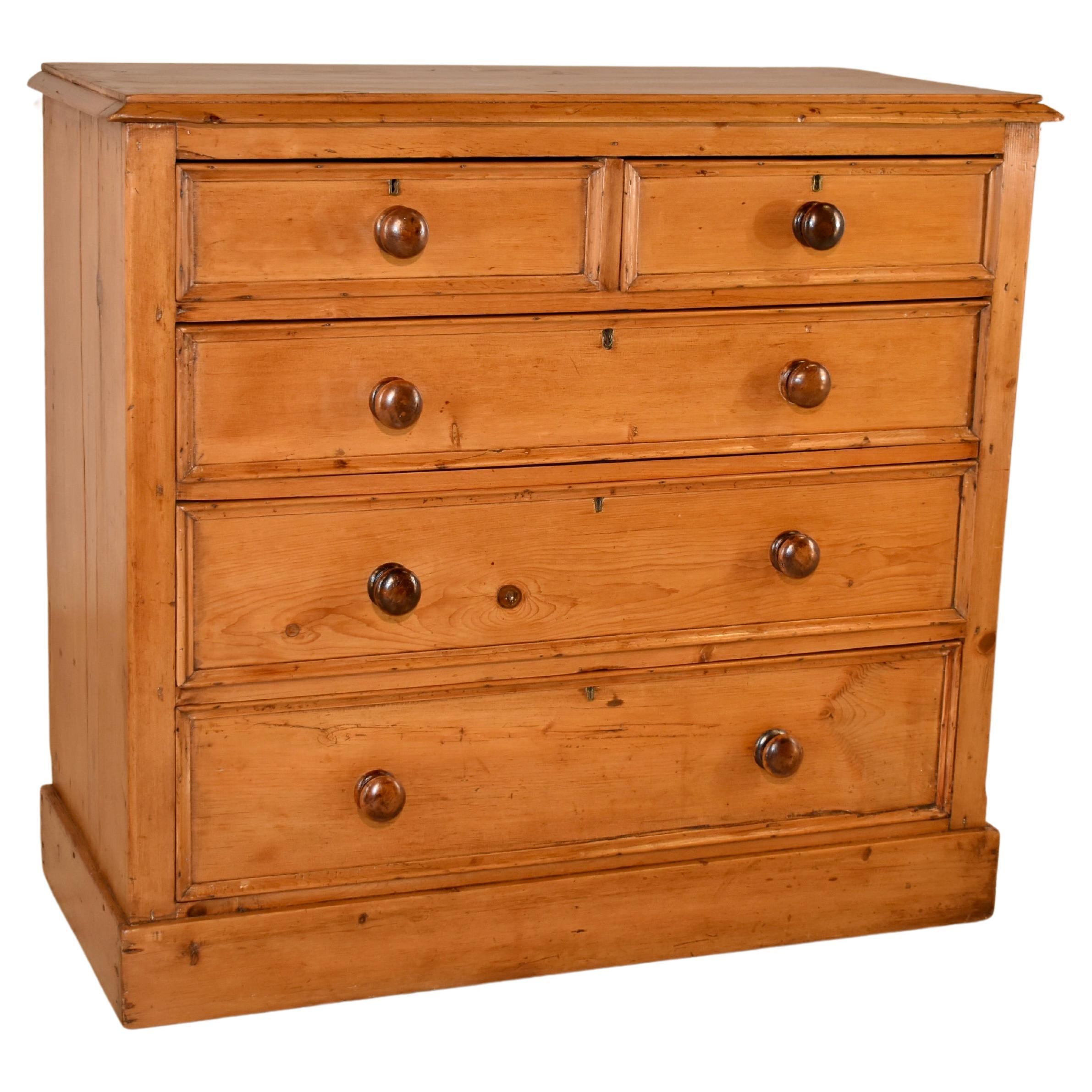 19th Century English Pine Chest of Drawers