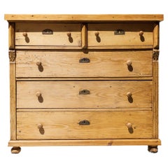 19th Century English Pine Chest with Drawers