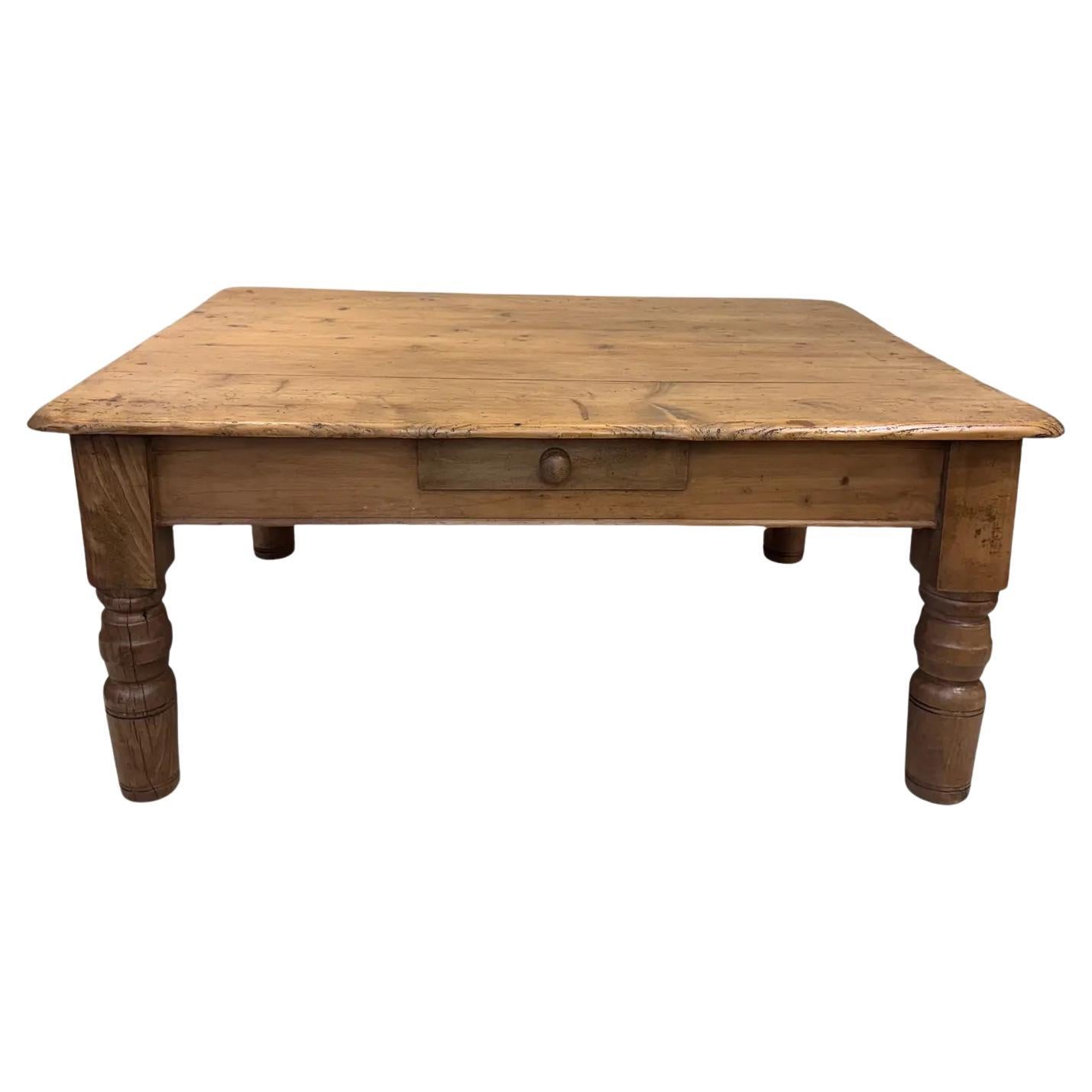 19th Century English Pine Coffee Table For Sale