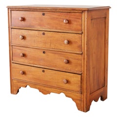 Antique 19th Century English Pine Commode Chest of Drawers