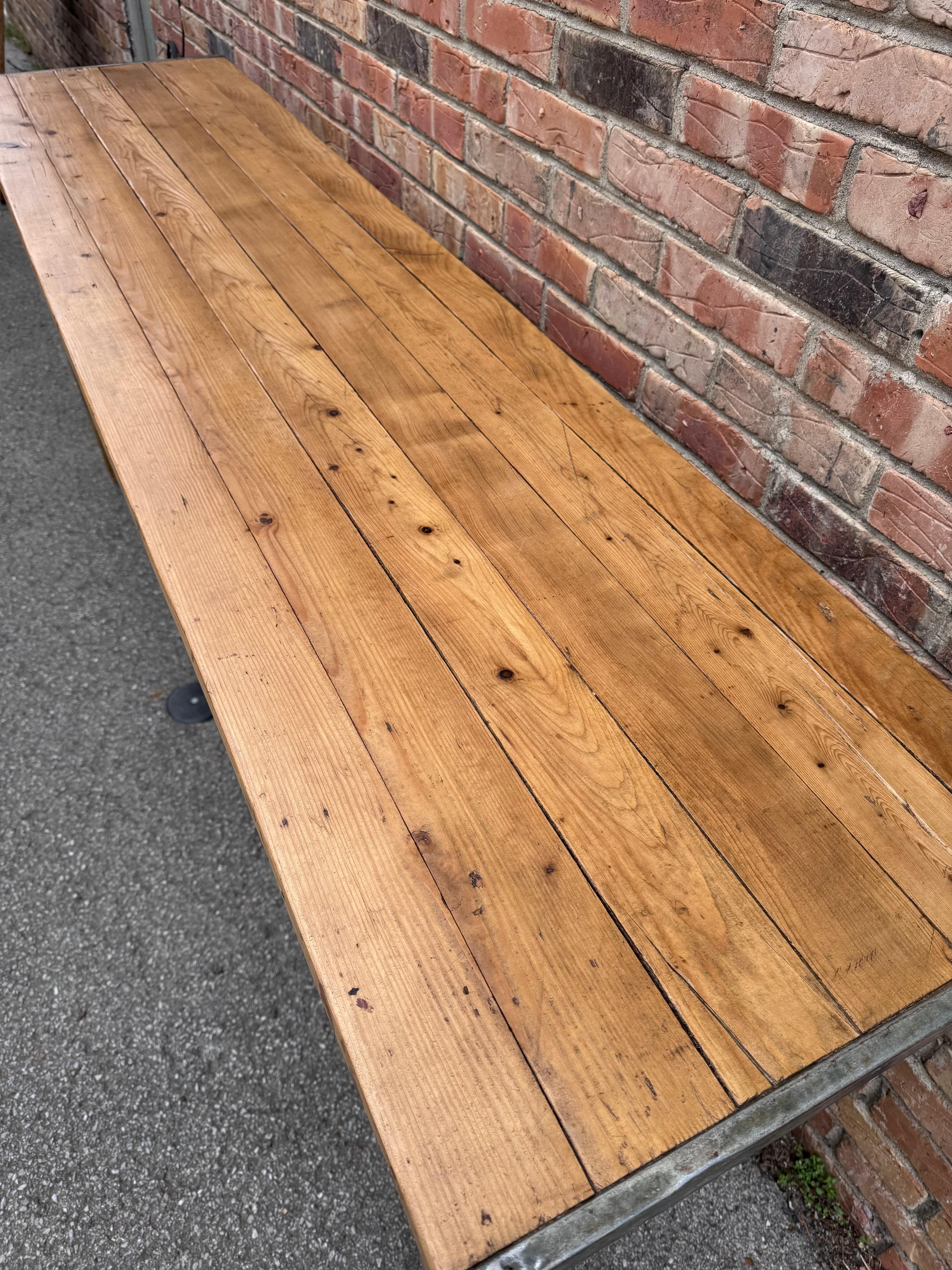 Wood 19th Century English Pine Console For Sale