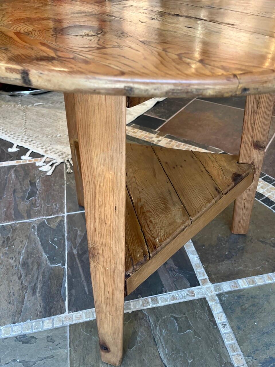 Hand-Crafted 19th Century English Pine Cricket Table