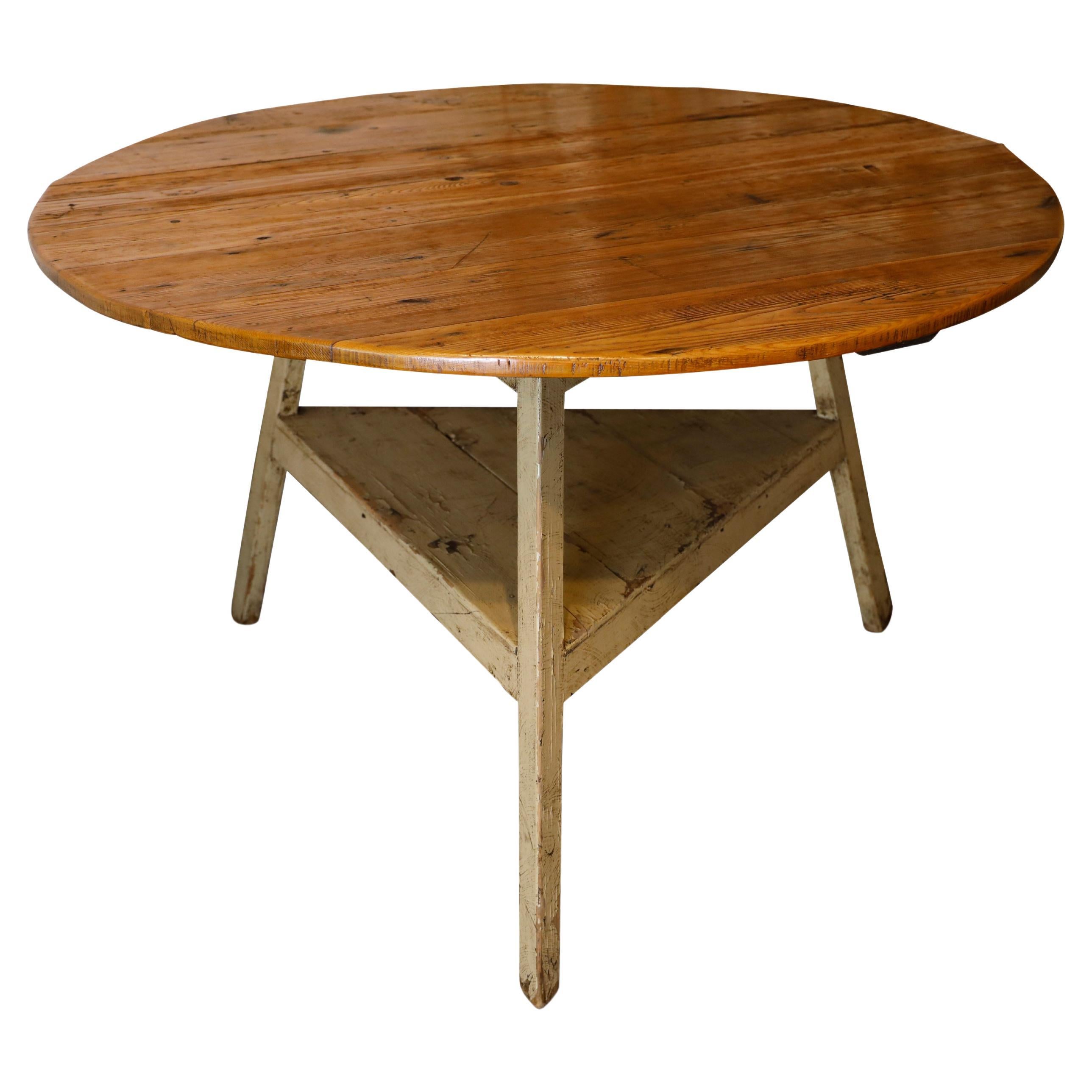 19th Century English Pine Cricket Table