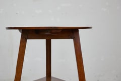 19th Century English Pine Cricket Table with Circular Top and Tripod Base