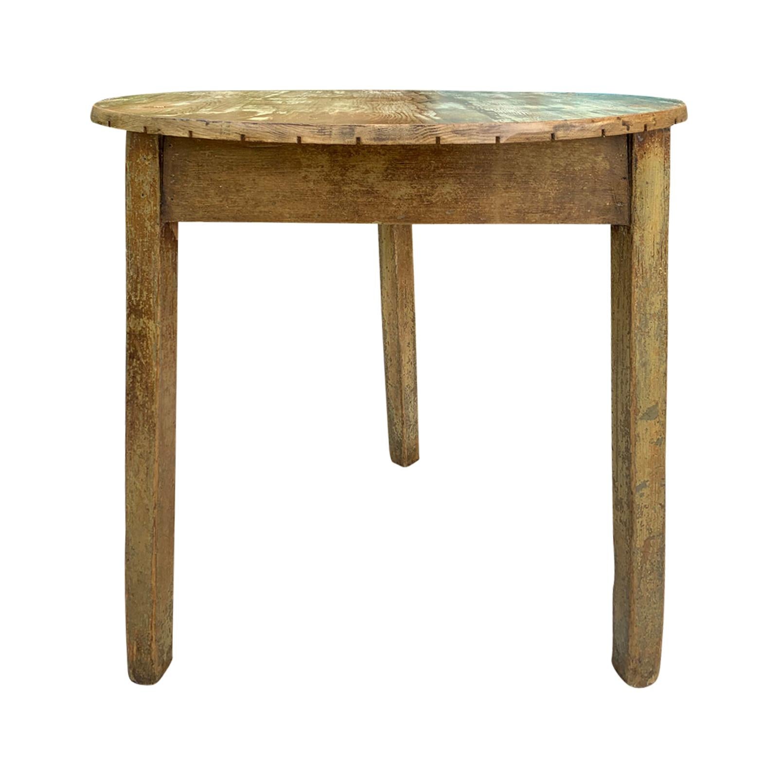 19th Century English Pine Cricket Table with Old Finish