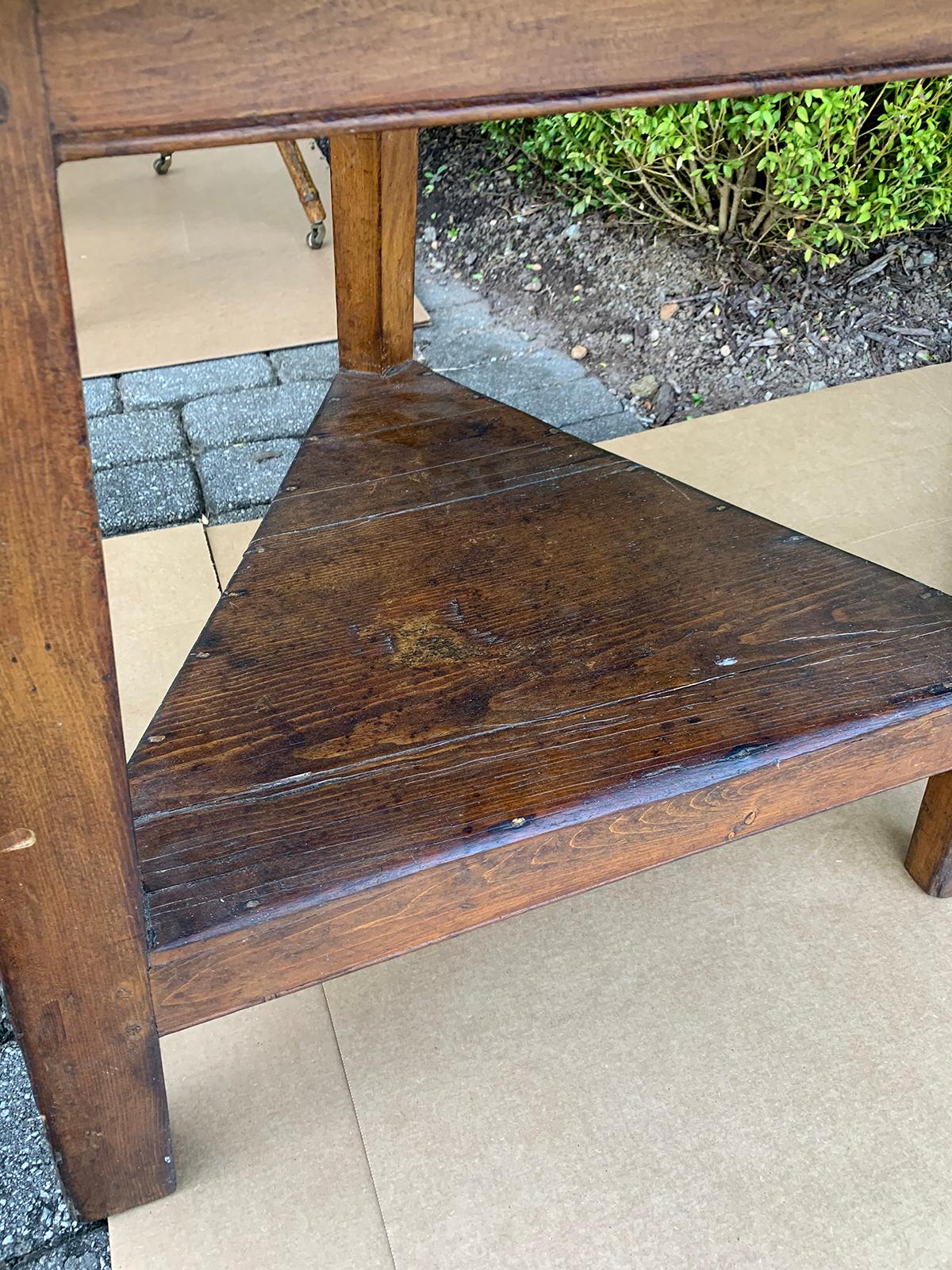 19th Century English Pine Cricket Table with Square Top 5
