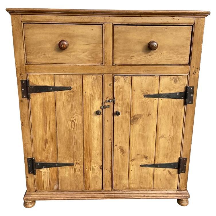 19th Century English Pine Cupboard For Sale