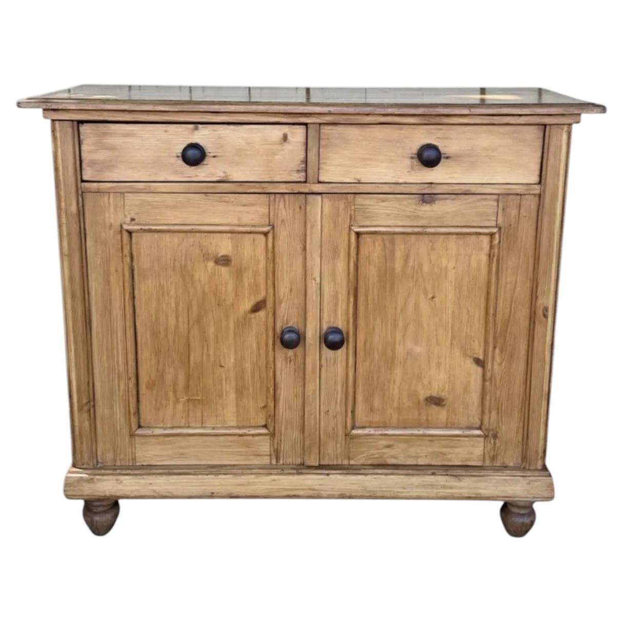19th Century English Pine Cupboard For Sale