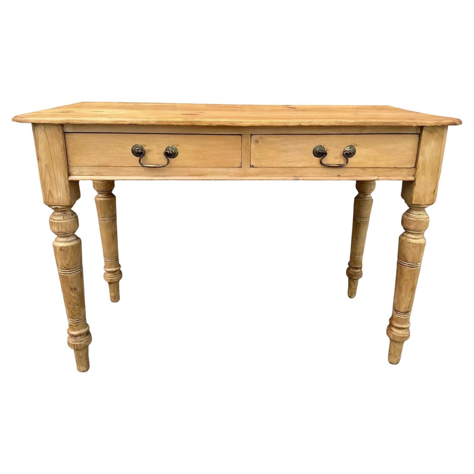 Bureau/table de chevet en pin anglais du 19e siècle