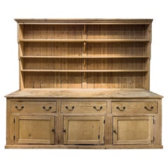 19th Century English Pine Dresser and Rack