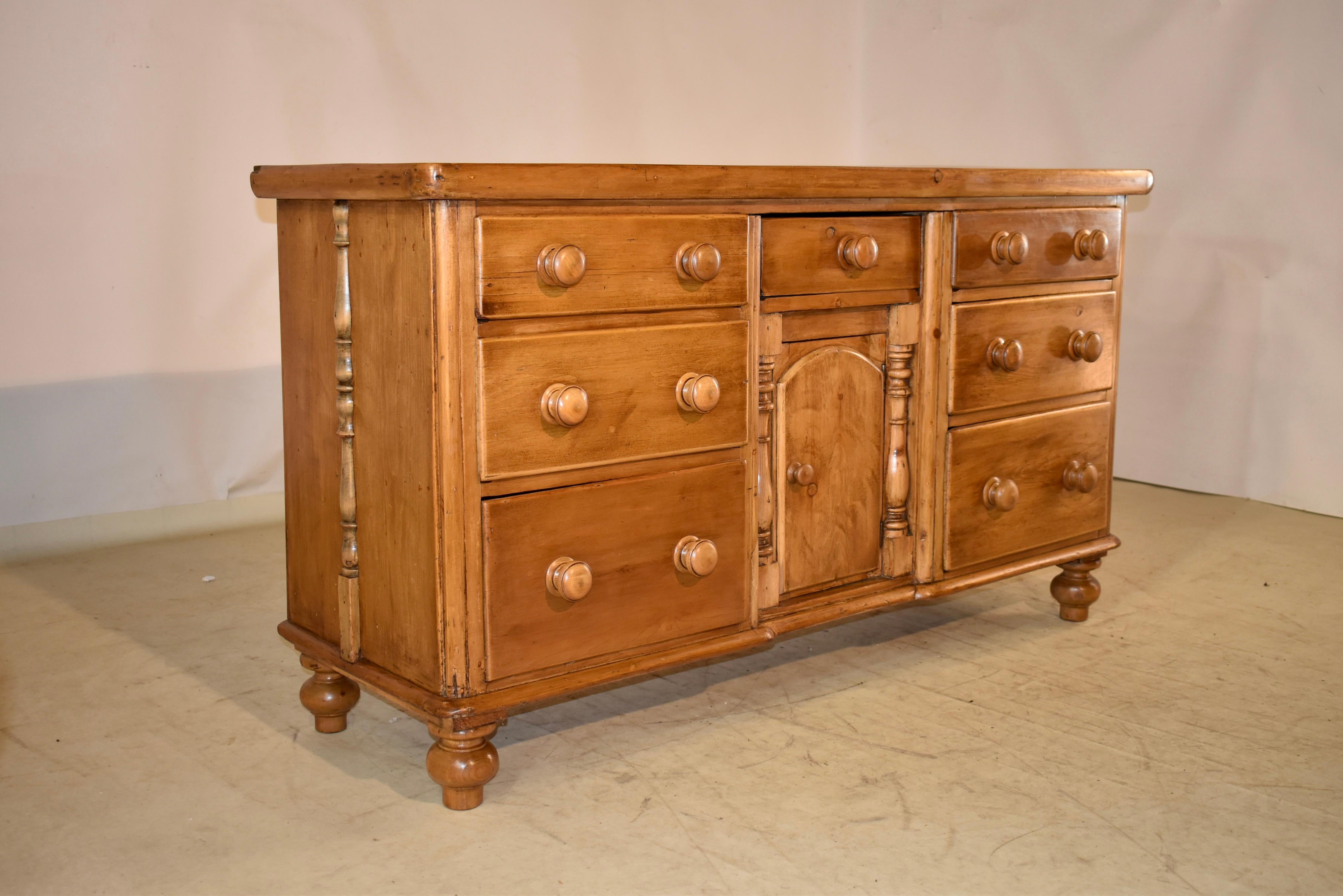 Victorian 19th Century English Pine Dresser Base For Sale