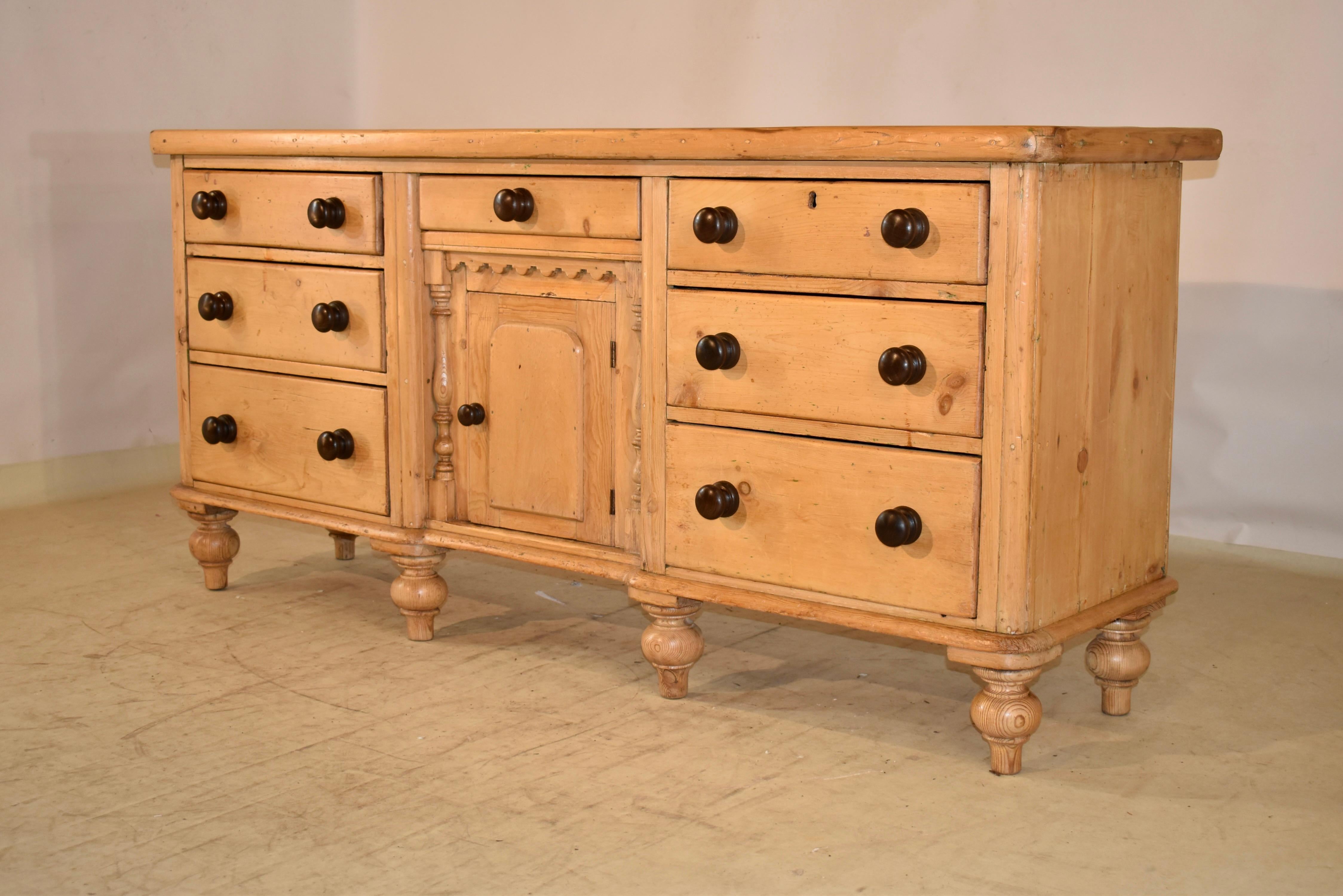 19th Century English Pine Dresser Base For Sale 3