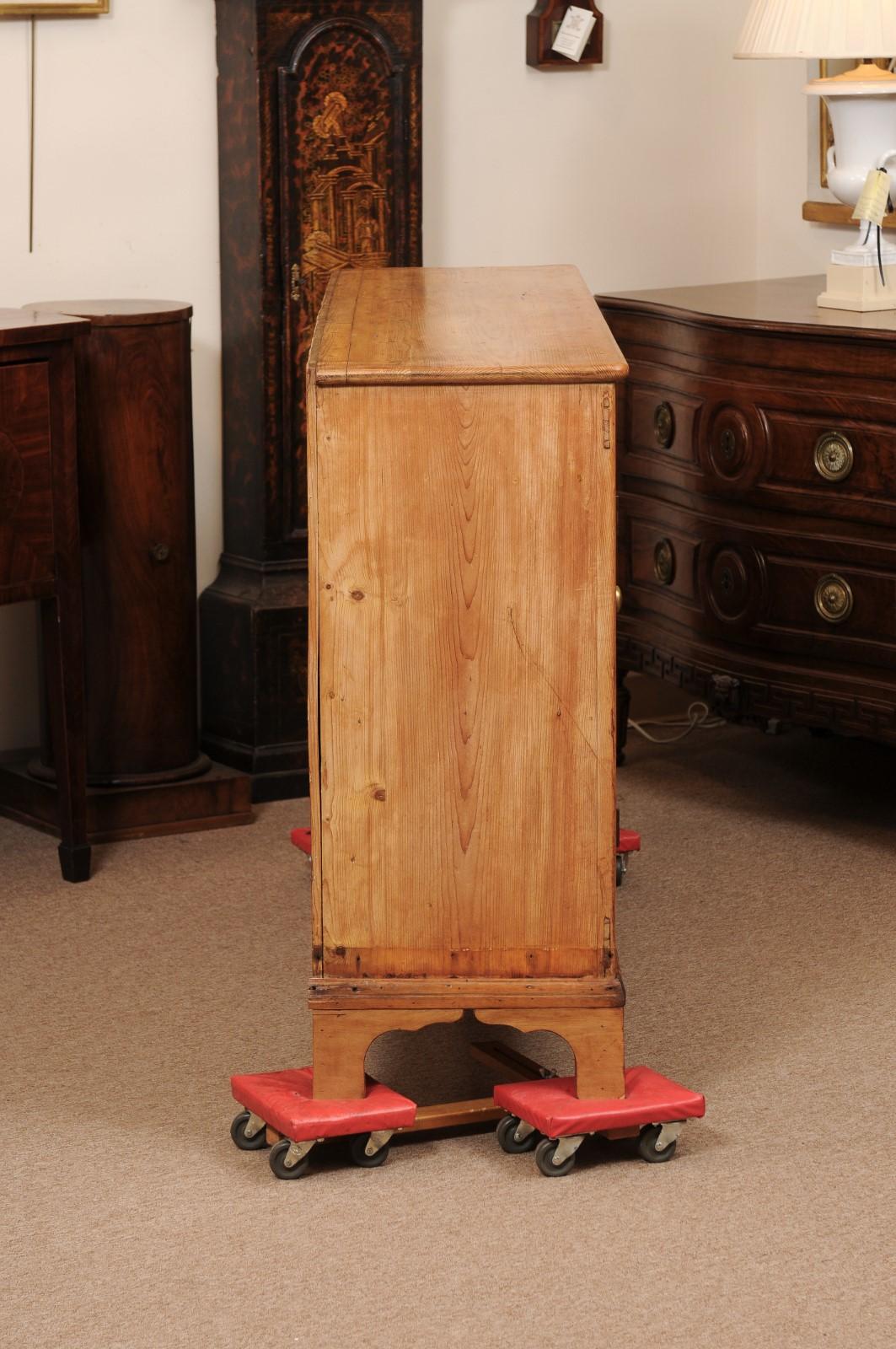 19th Century English Pine Dresser Base with 2 Cabinet Doors & 3 Drawers For Sale 4