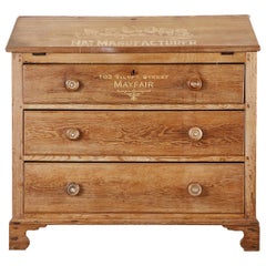 19th Century English Pine Drop Front Secretaire Dresser Chest