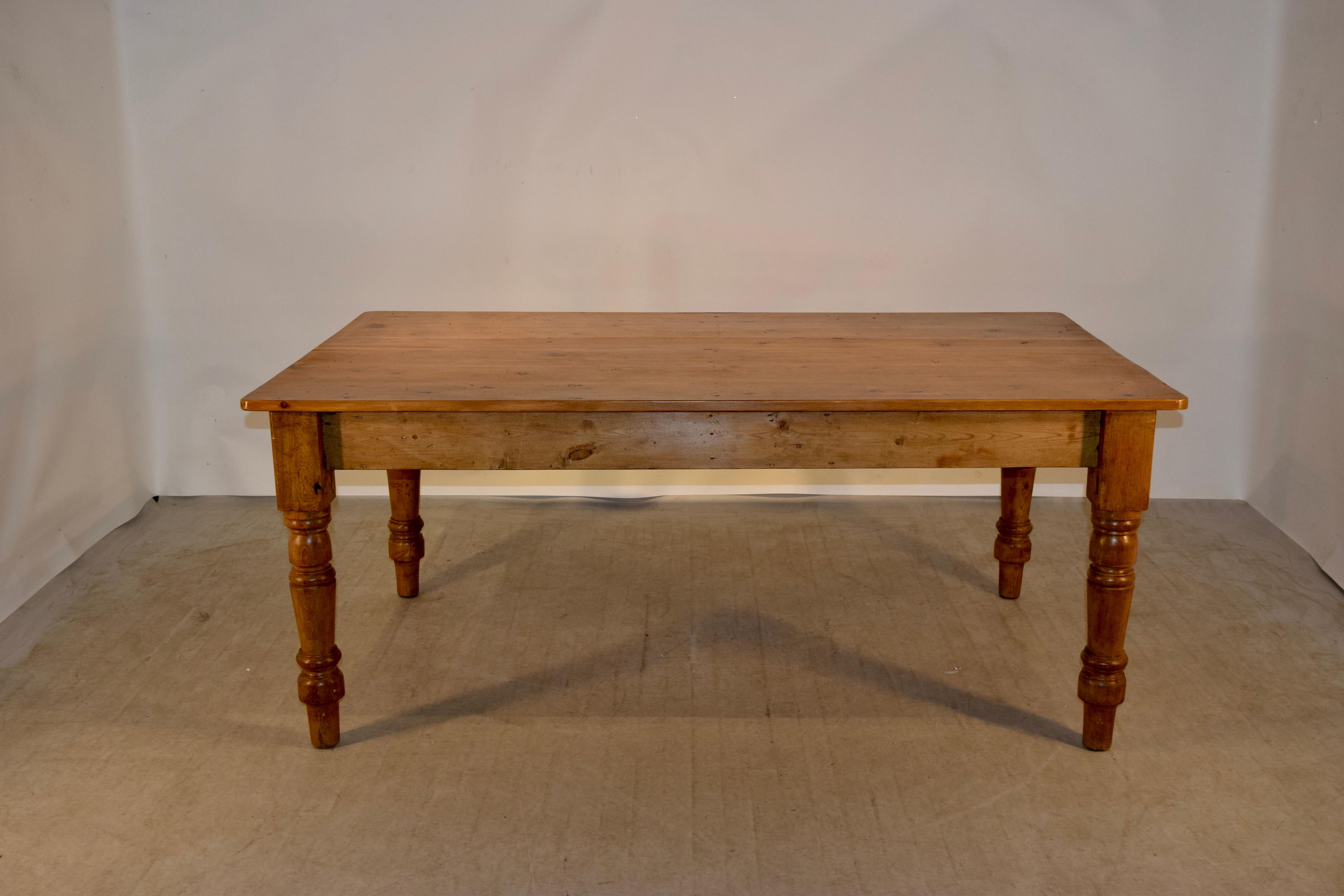 19th Century English Pine Farm Table (Englisch)