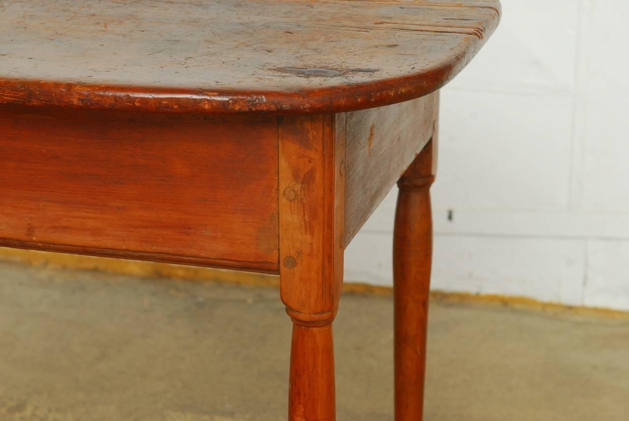 19th Century English Pine Farmhouse Table with Drawer 4