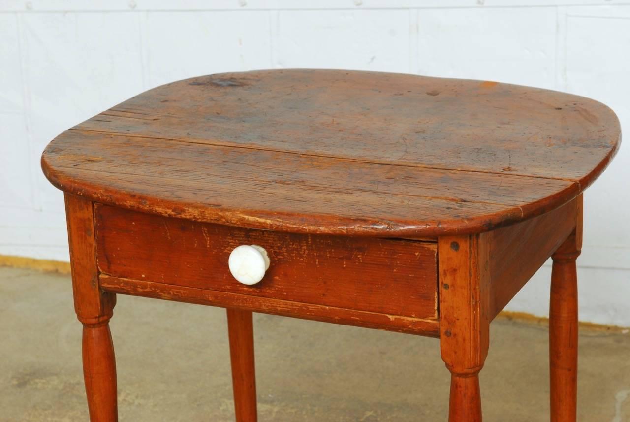 Rustic 19th Century English Pine Farmhouse Table with Drawer