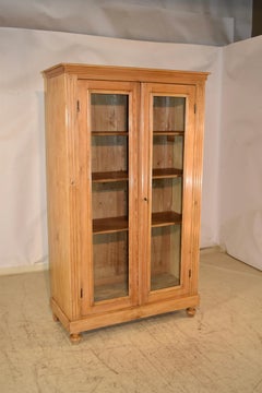19th Century English Pine Glazed Bookcase