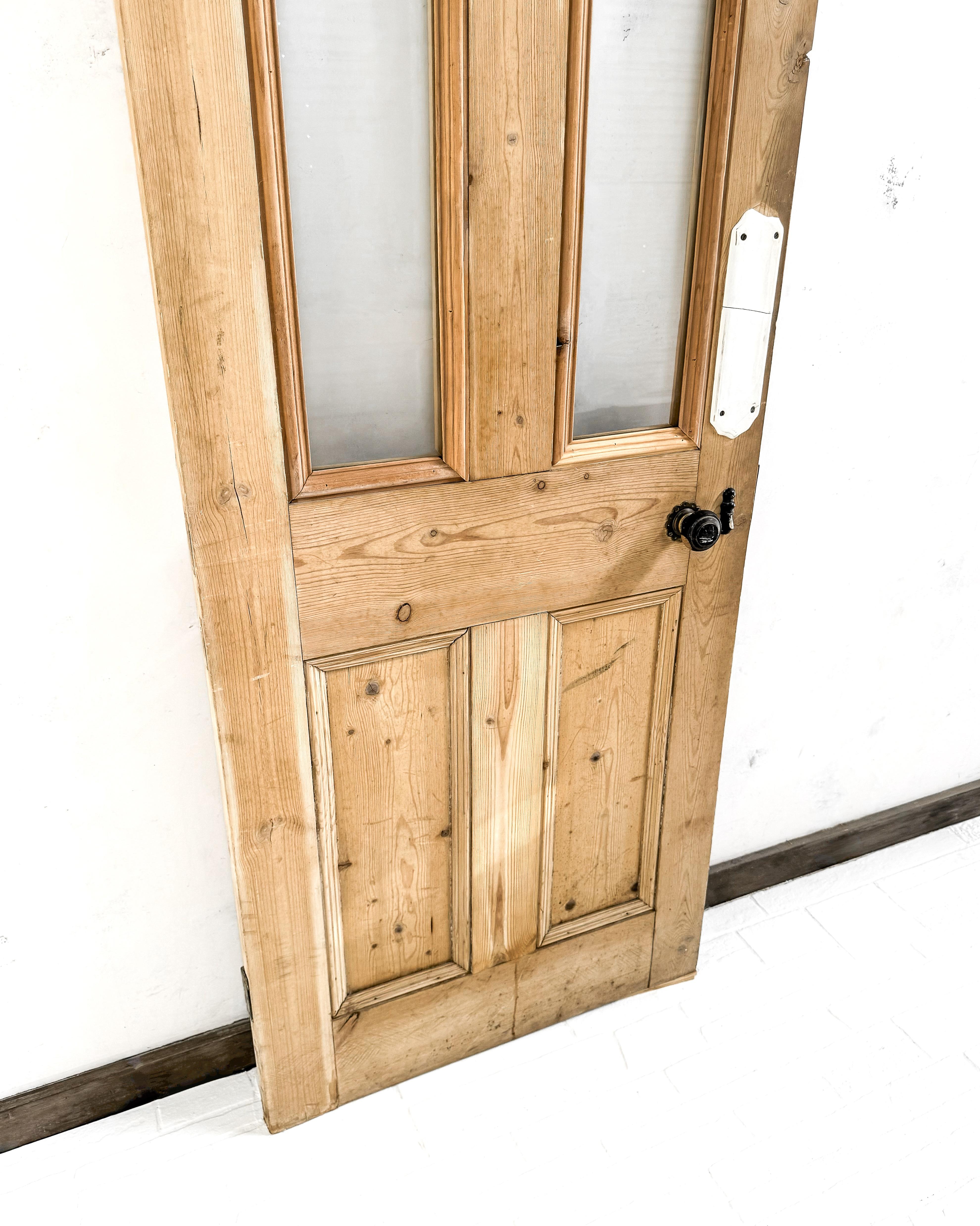19th Century English Pine Glazed Interior Door For Sale at 1stDibs