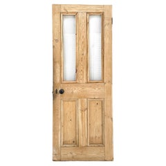 19th Century English Pine Glazed Interior Door