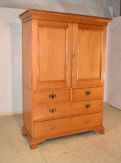 19th Century English Pine Linen Press