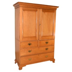 Antique 19th Century English Pine Linen Press