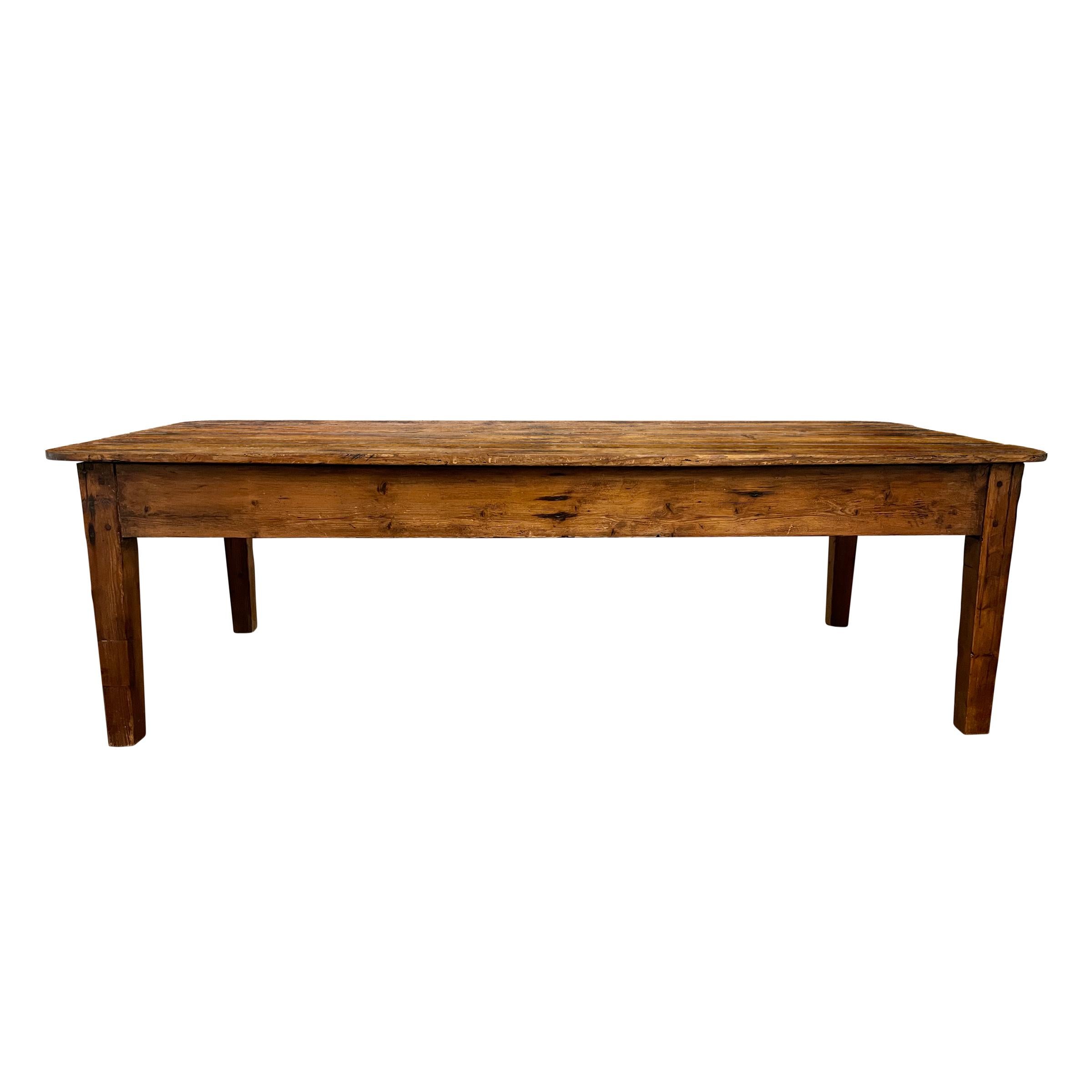 Rustic 19th Century English Pine Low Table