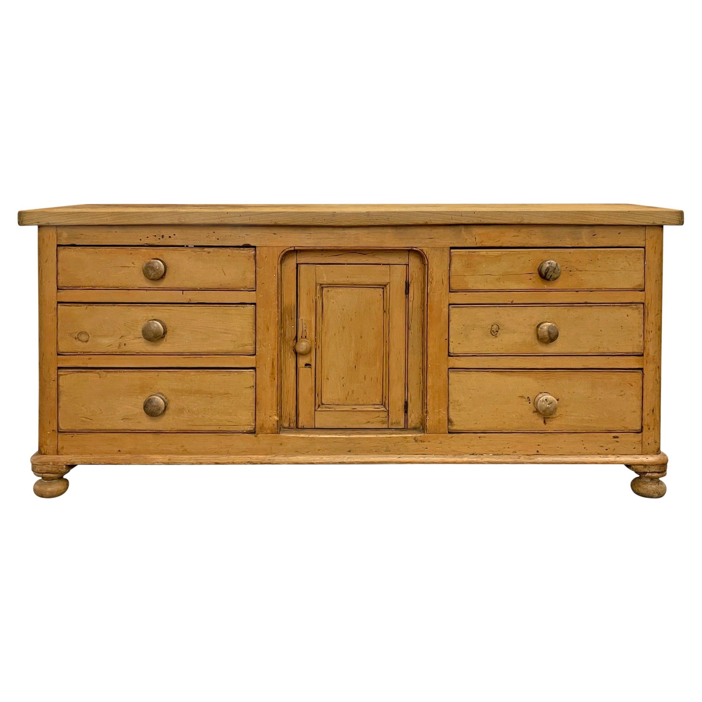 Antique English Pine Sideboard, 19th Century at 1stDibs