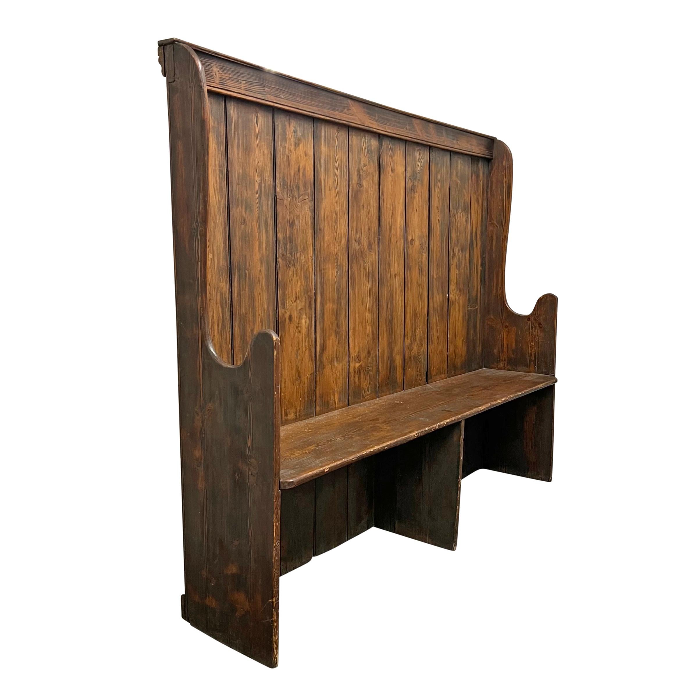Hand-Crafted 19th Century English Pine Settle