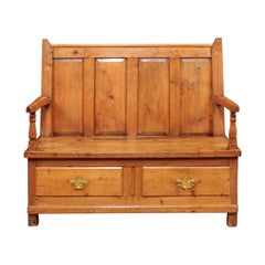 19th Century English Pine Settle