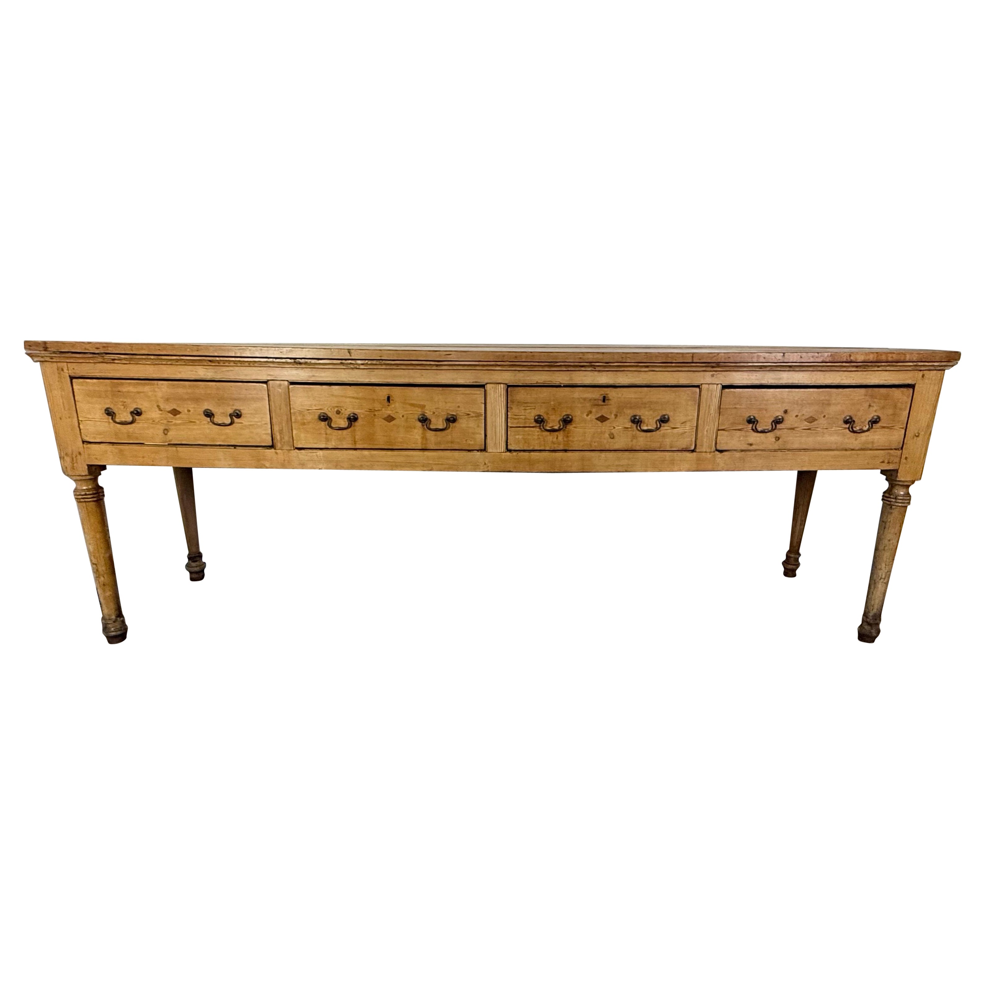 19th-century English Pine Sideboard For Sale
