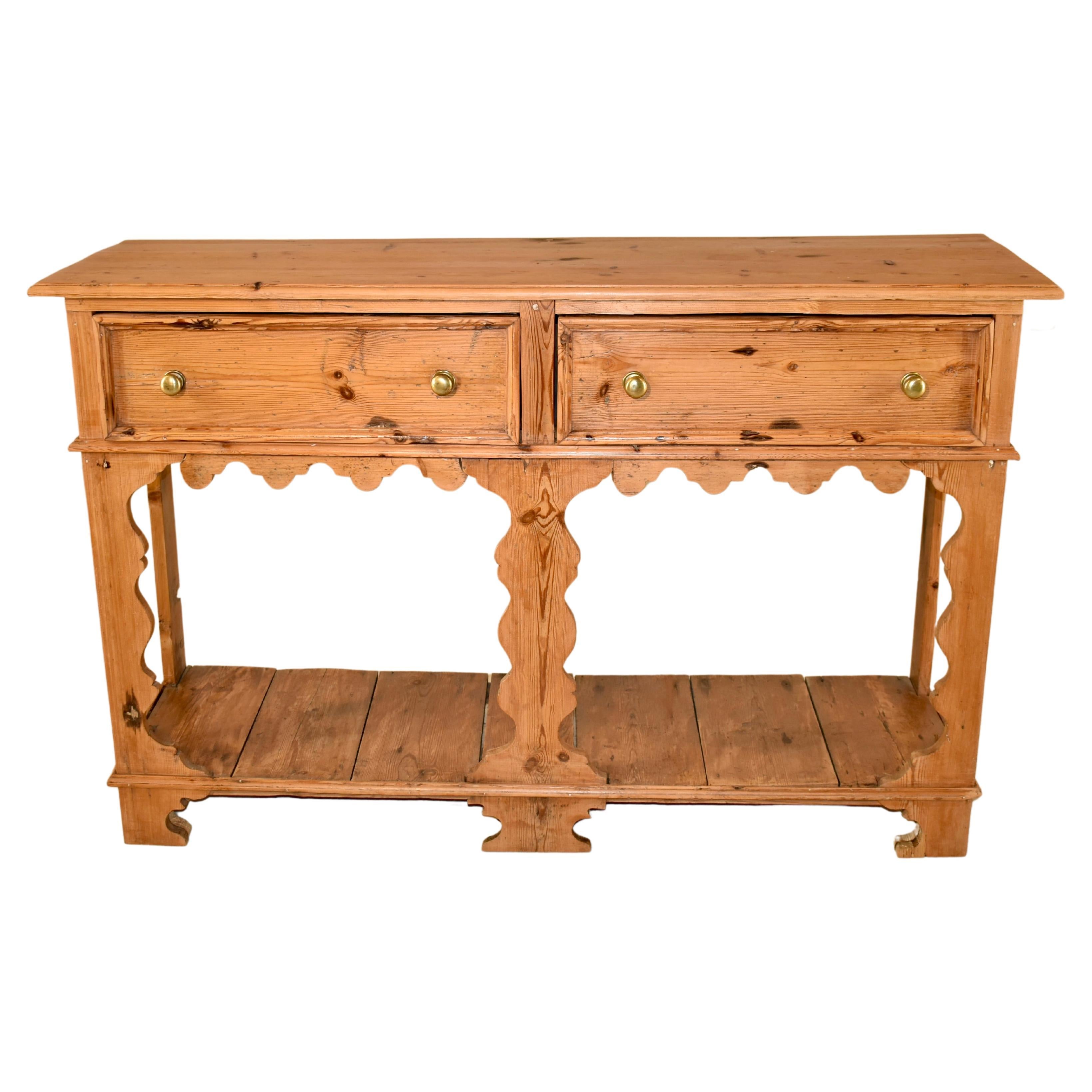 19th Century English Pine Sideboard For Sale