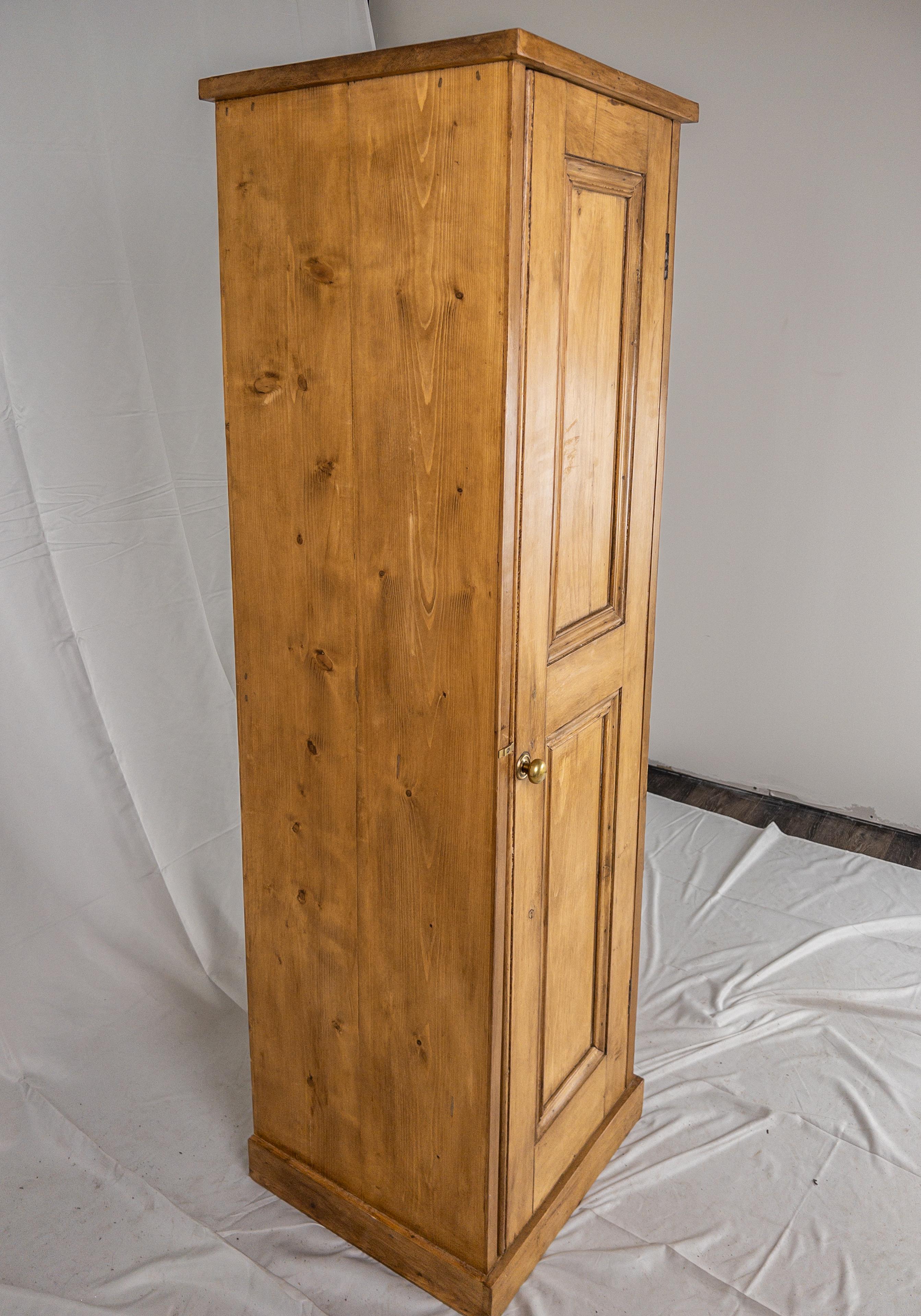 19th Century English Pine Tall Cabinet In Good Condition In Houston, TX