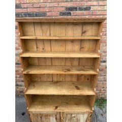 19th Century English Pine Water Fall Bookcase