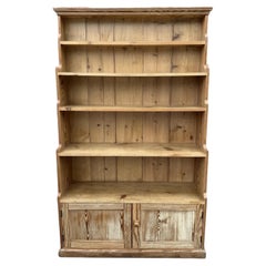 19th Century English Pine Water Fall Bookcase