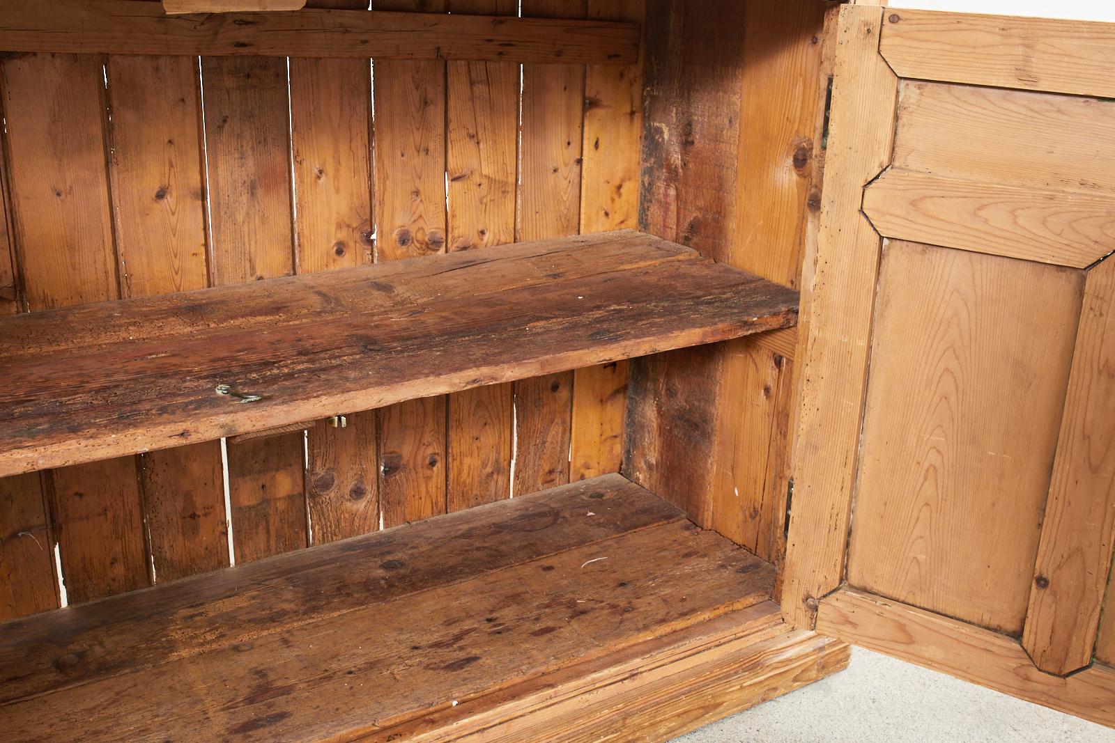 19th Century English Pine Welsh Step Back Cupboard Dresser For Sale 2