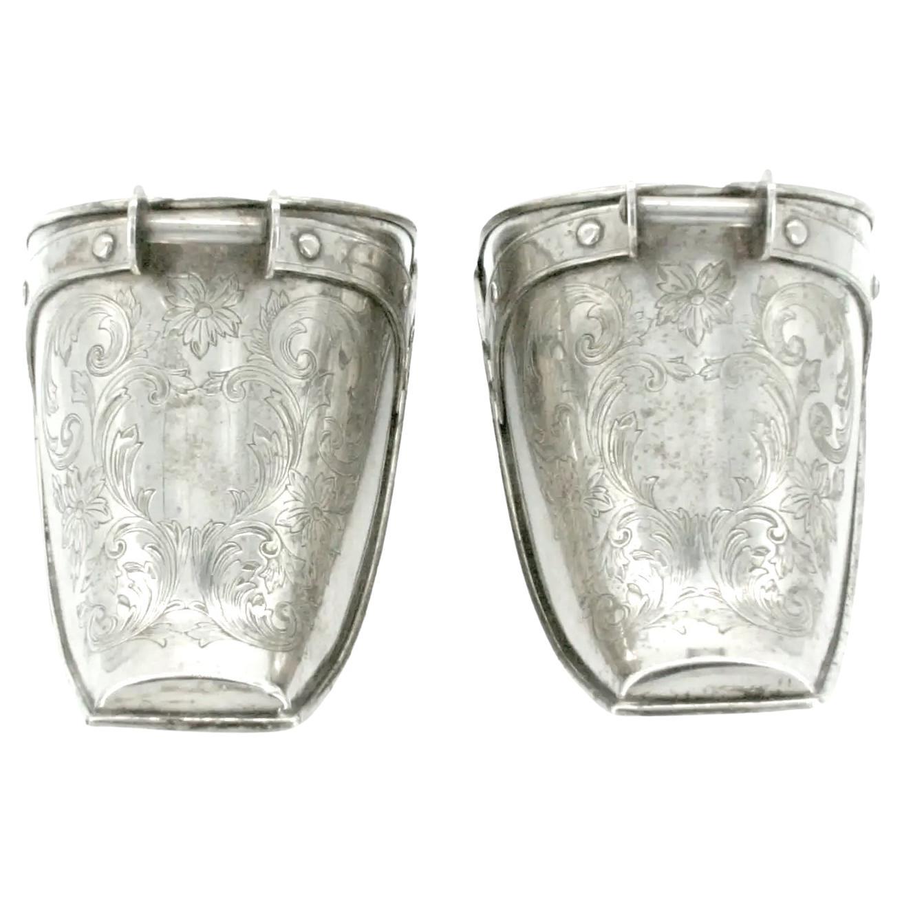 19th Century English Plate Pair Wall Sconce Vase For Sale
