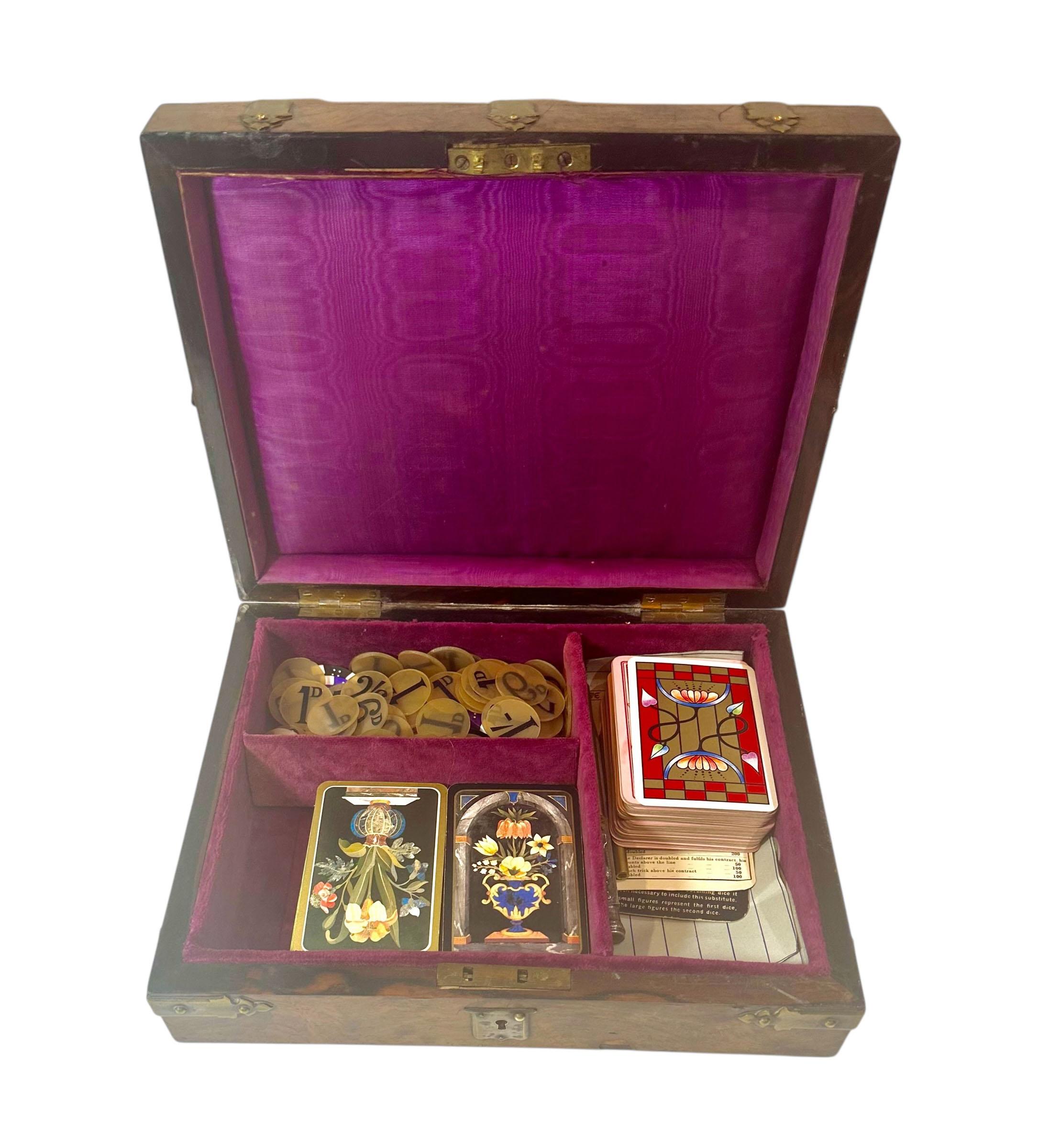 Scatola di carte da gioco inglese del XIX secolo in vendita 2