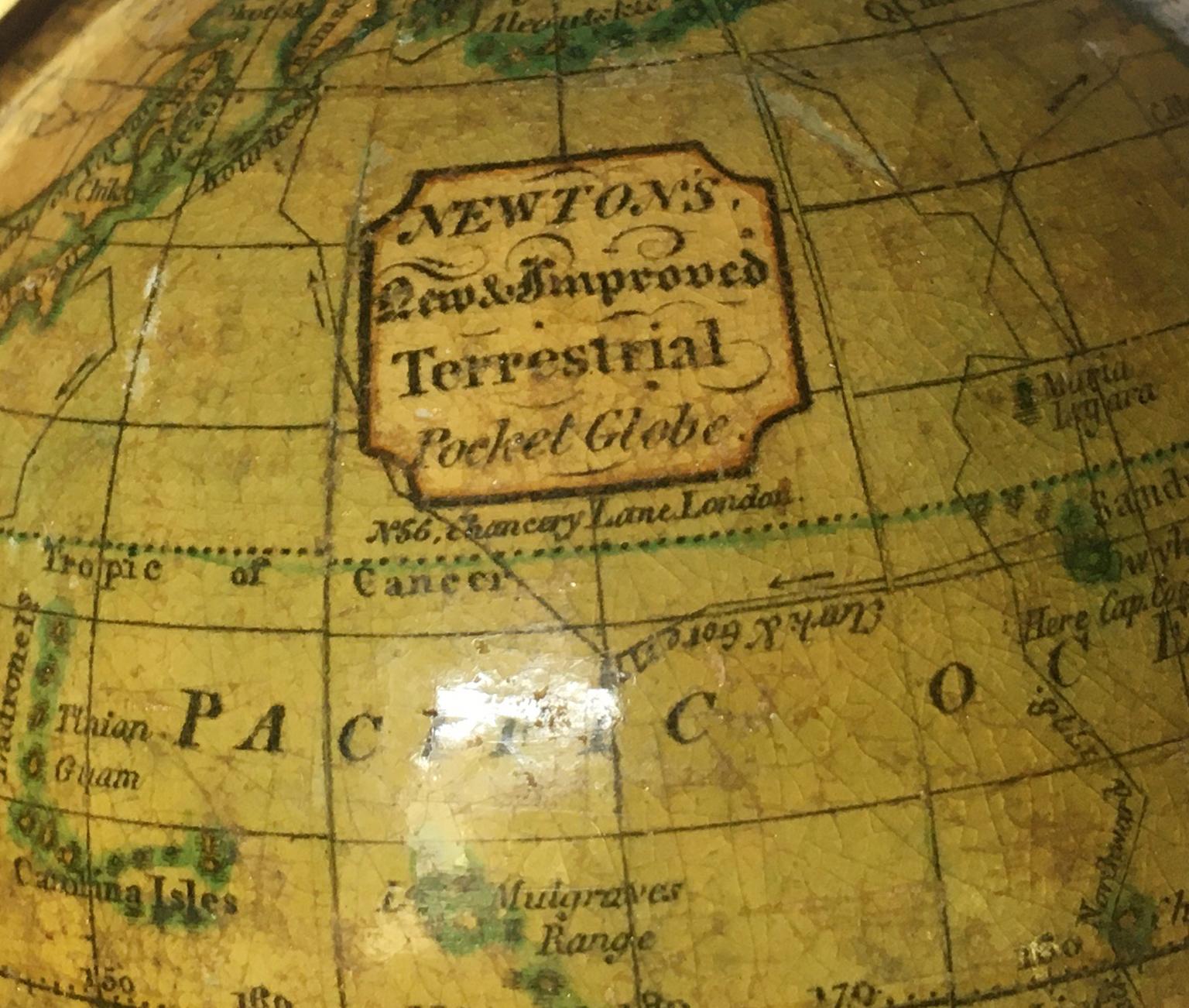 George III 19th Century English Pocket Globe By Newton, London 1817