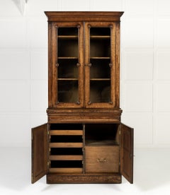 19th Century English Pollard Oak Bookcase