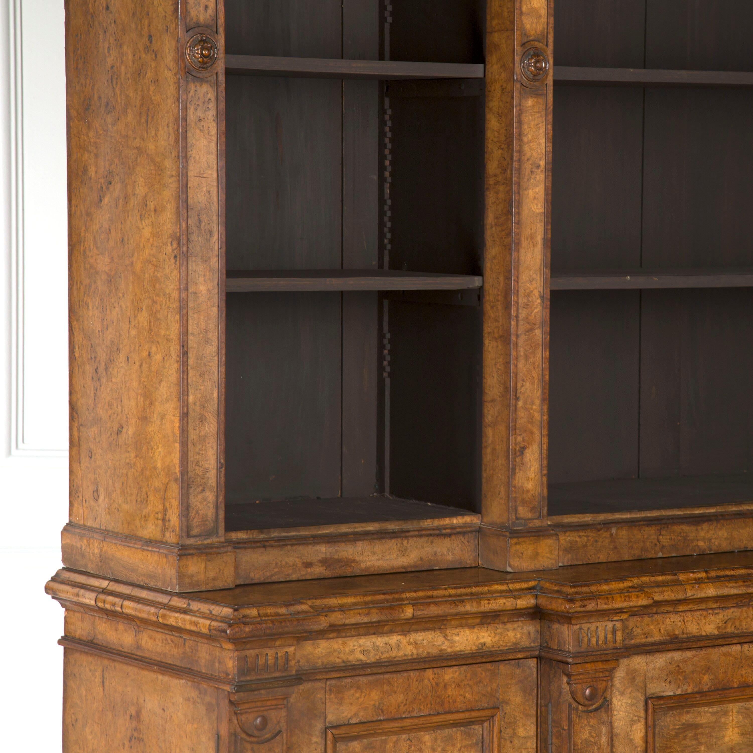 Painted 19th Century English Pollard Oak Bookcase