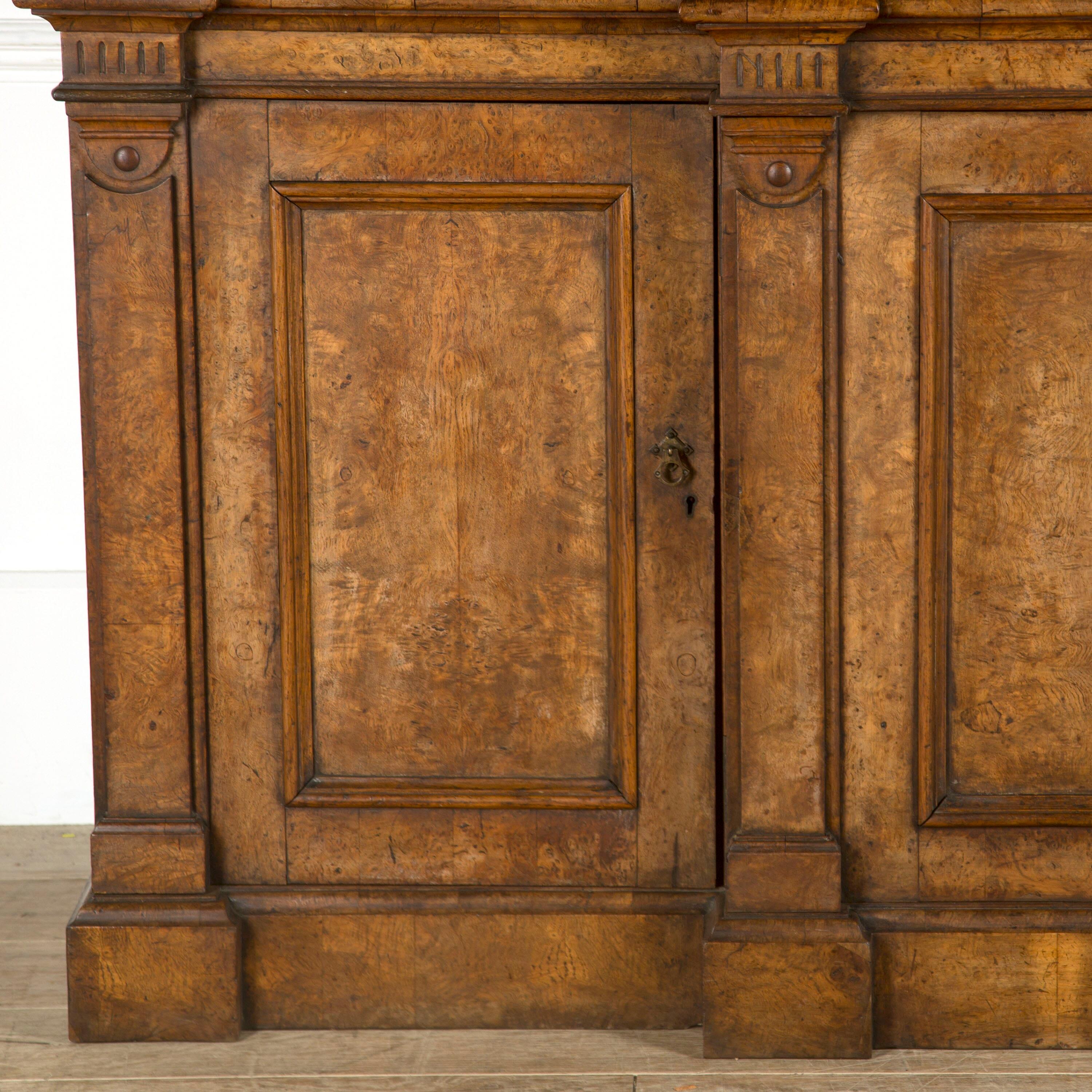 19th Century English Pollard Oak Bookcase 1