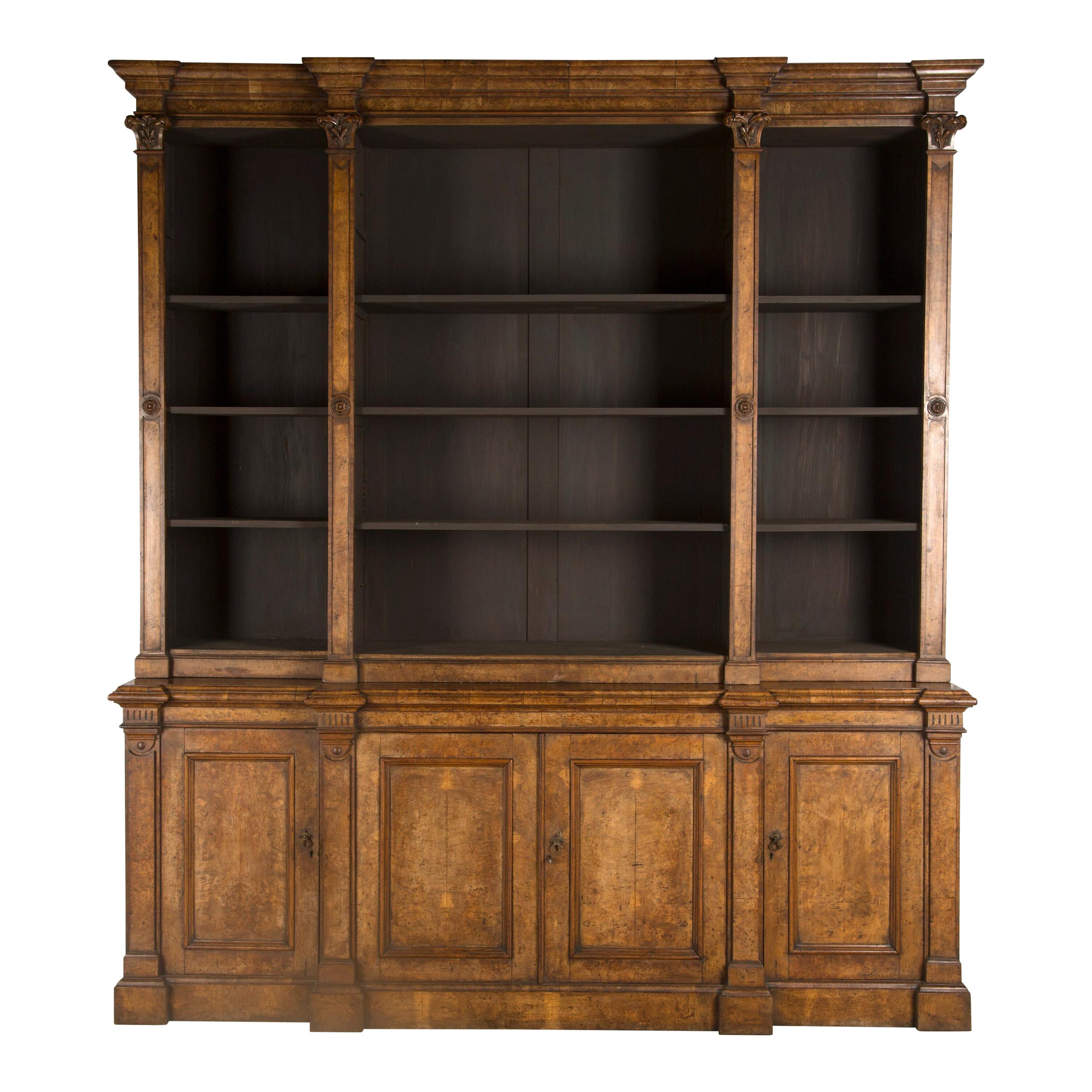 19th Century English Pollard Oak Bookcase