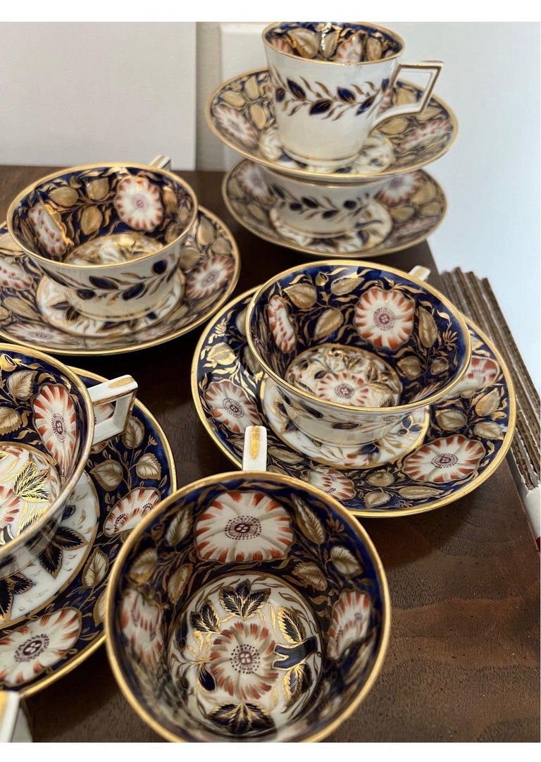 19th Century English Porcelain Dessert Service Cobalt, 27 Pieces