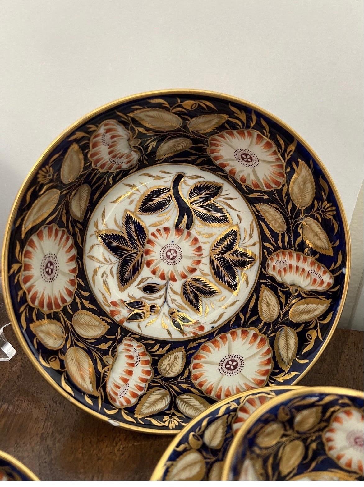 27 Pc, Fine Set of 19th Century English Porcelain Dessert Service Cobalt. 

Unfortunately I have been able to identify the maker or pattern. However, they are of fantastic quality and decoration.

Included: 
6.75” W x 3” H waste bowl or berry