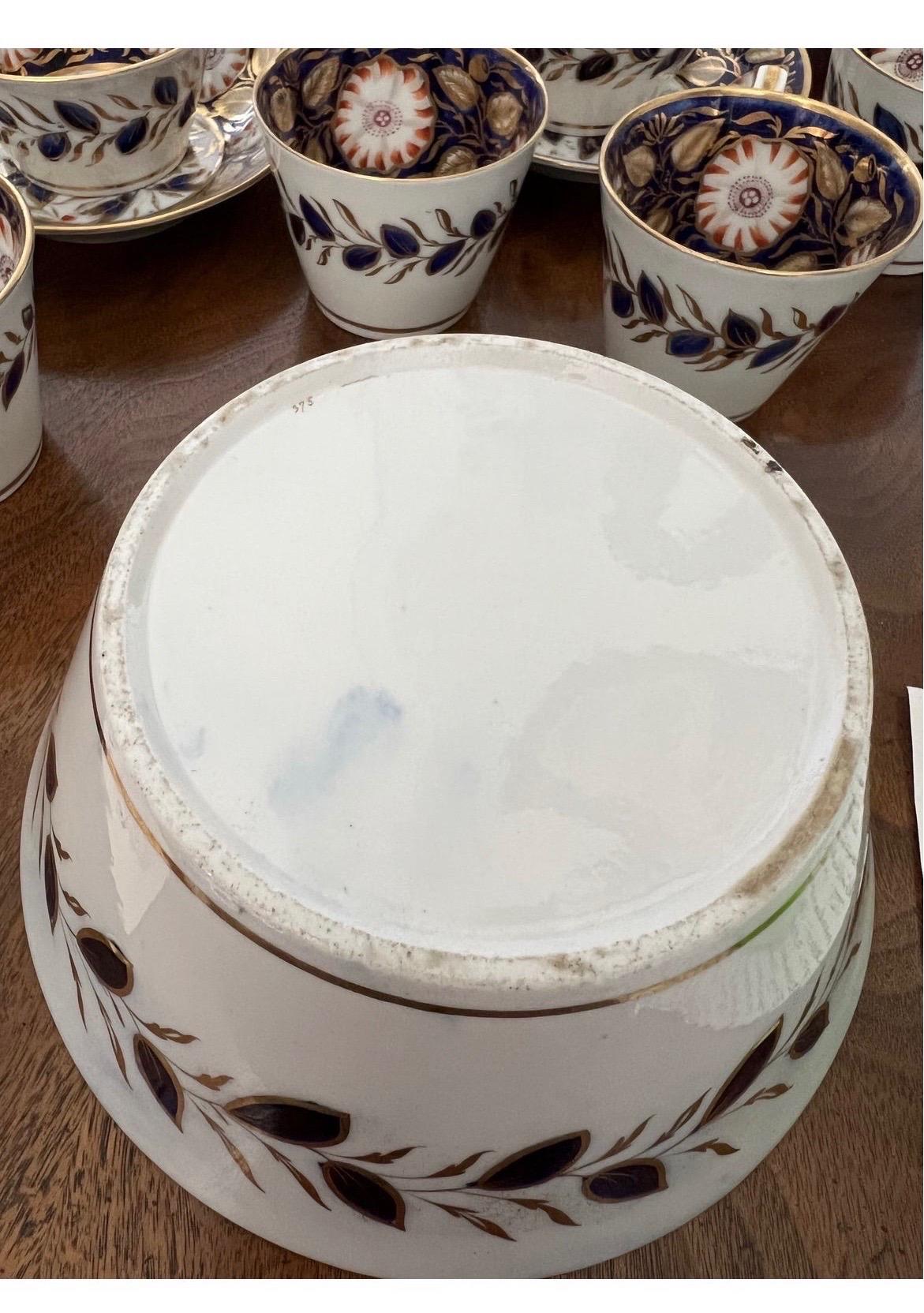 19th Century English Porcelain Dessert Service Cobalt, 27 Pieces For Sale 1