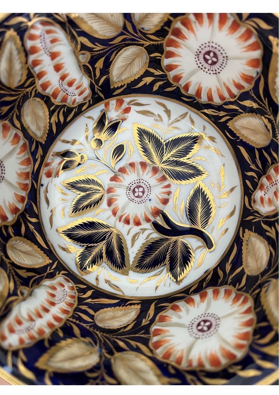 19th Century English Porcelain Dessert Service Cobalt, 27 Pieces For Sale 3