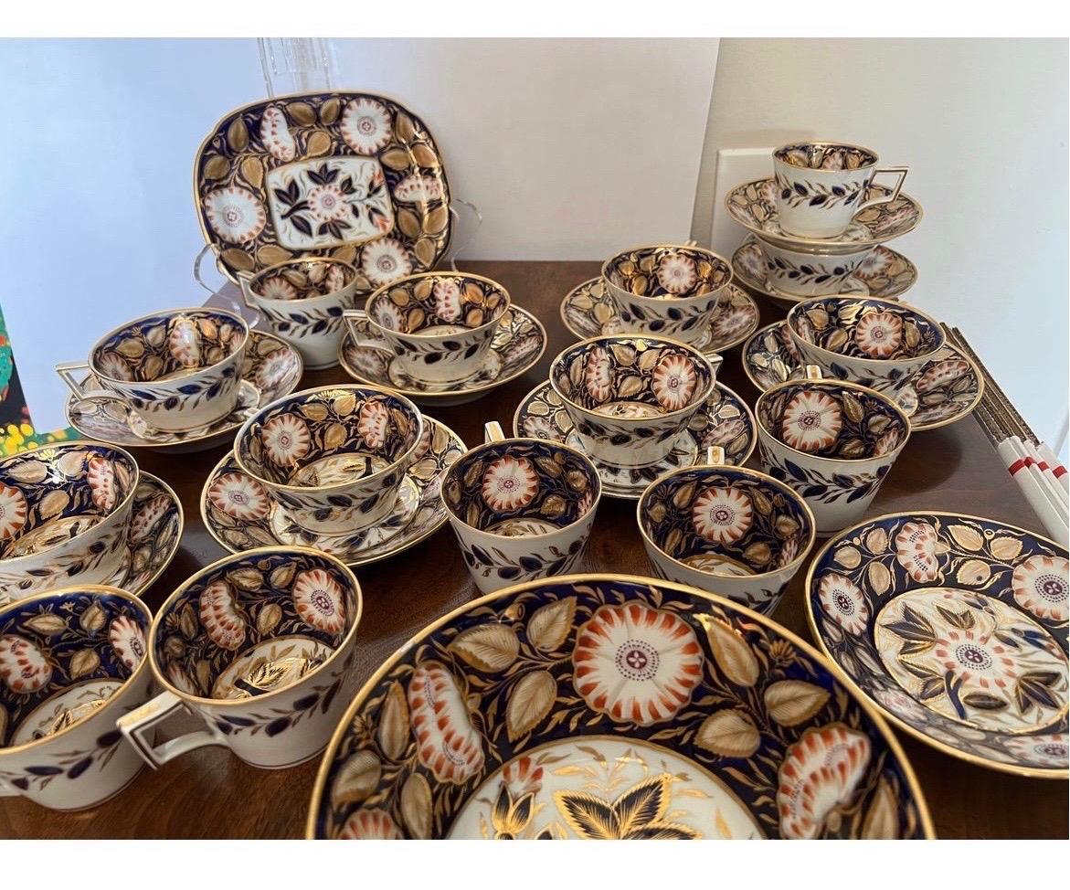 19th Century English Porcelain Dessert Service Cobalt, 27 Pieces For Sale 4