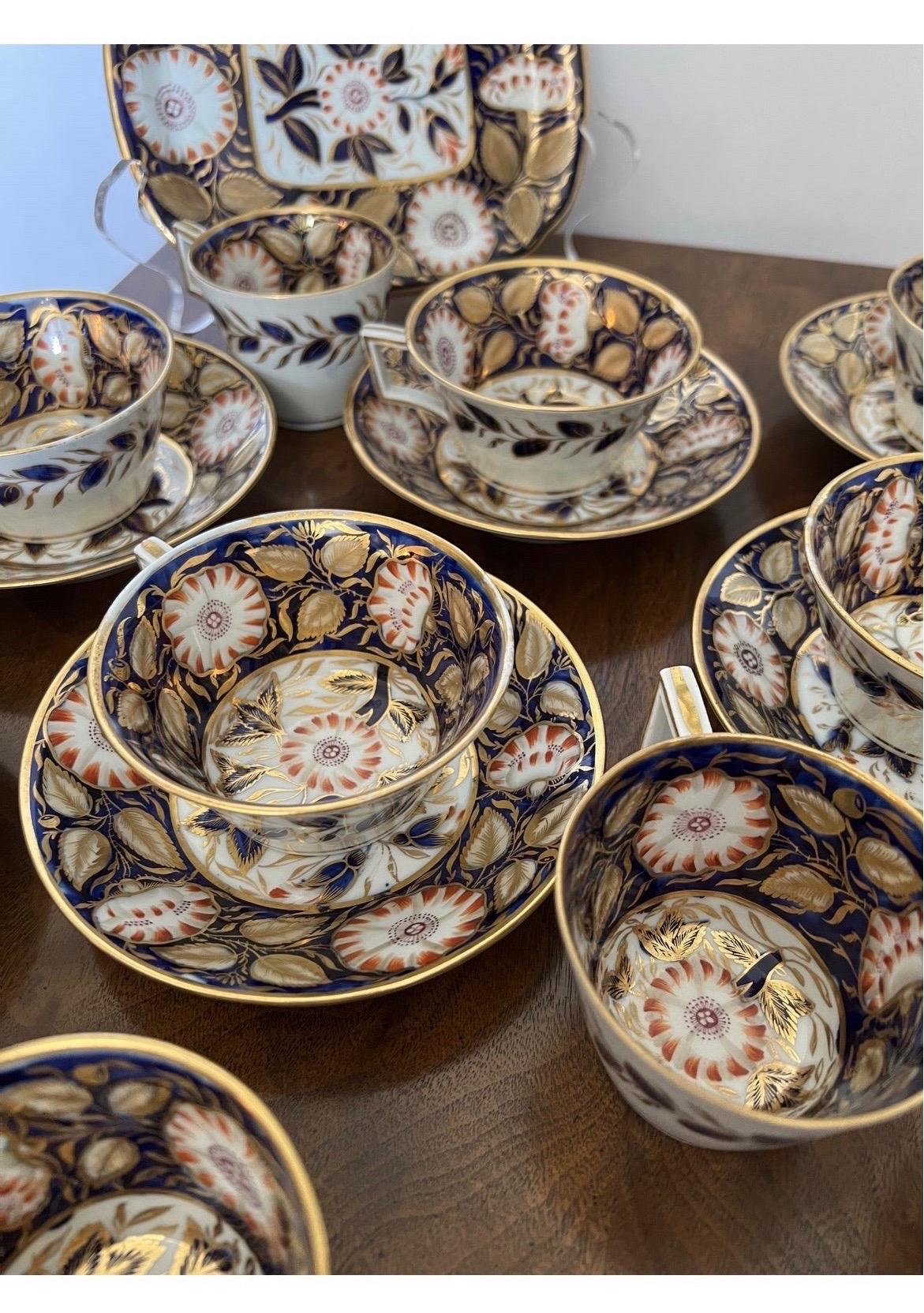 19th Century English Porcelain Dessert Service Cobalt, 27 Pieces For Sale 6