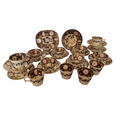 Service à dessert en porcelaine anglaise du 19e siècle, Cobalt, 27 Pieces